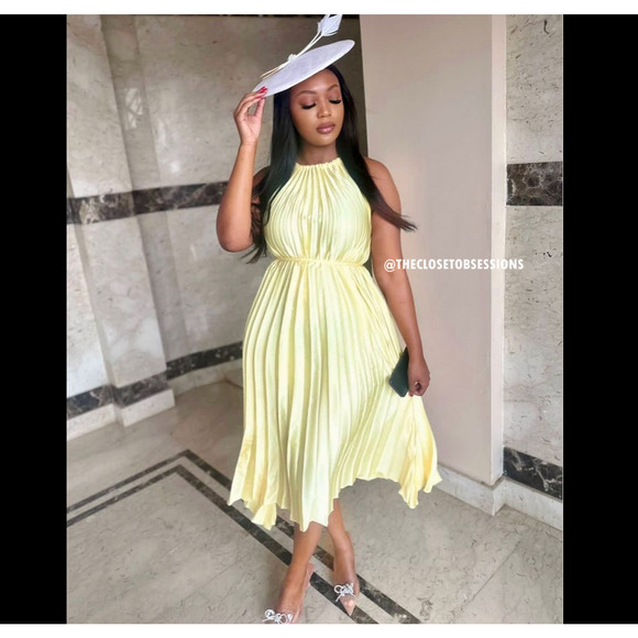 MANGO BLOGGER FAVE!!! Pleated Midi Dress NWT - Picture 14 of 16